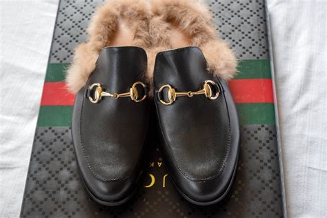 fake gucci fur loafers